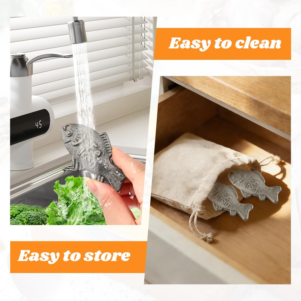 Ravionell Iron Fish Cooking Tool in a kitchen setting