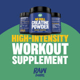 Raw Barrel Creatine Monohydrate Powder 500g back view