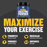 Raw Barrel Creatine Monohydrate Powder 500g side view