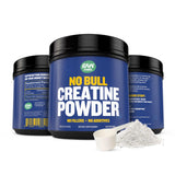 Raw Barrel Creatine Monohydrate Powder lifestyle scene with gym equipment