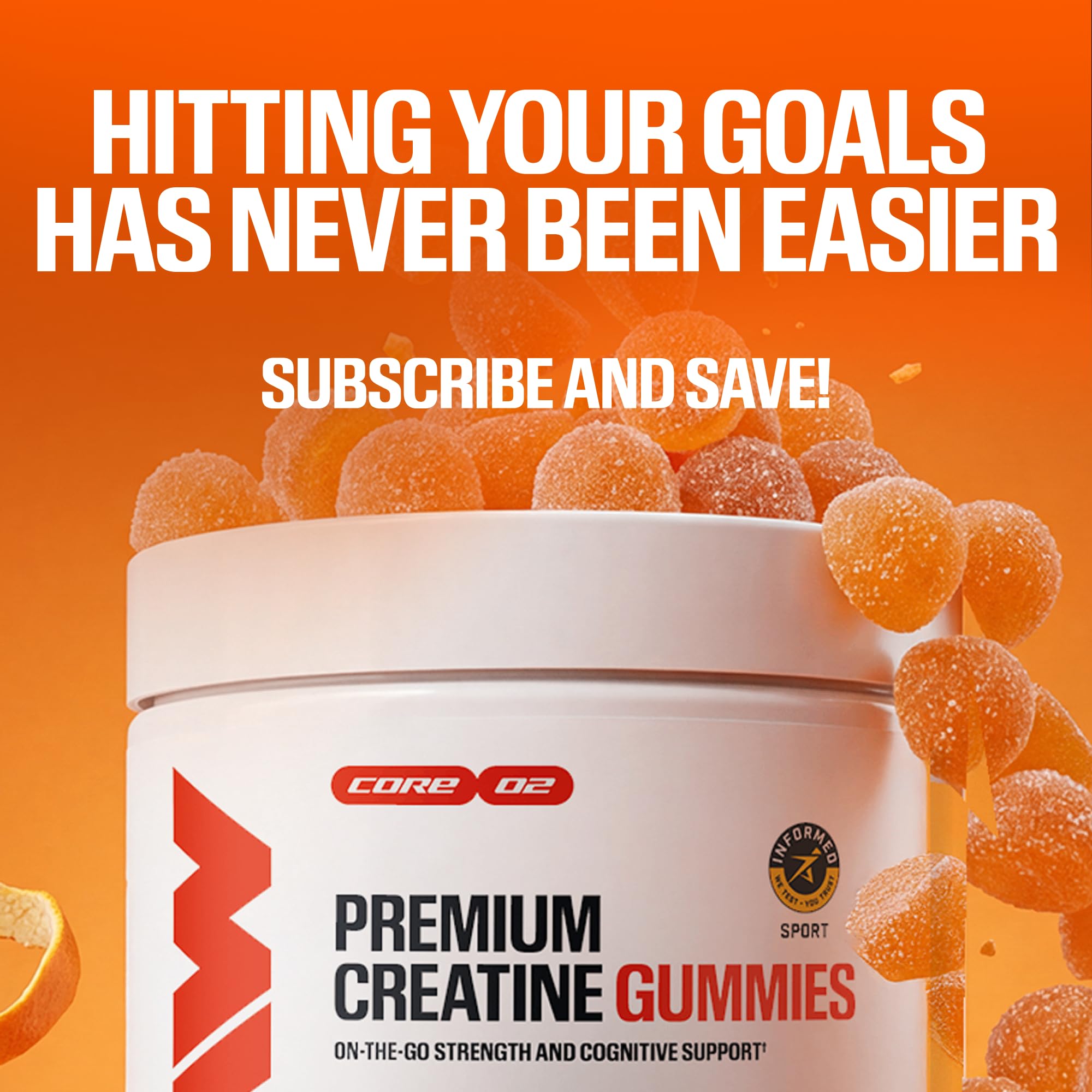 RAW Creatine Gummies back view with ingredients