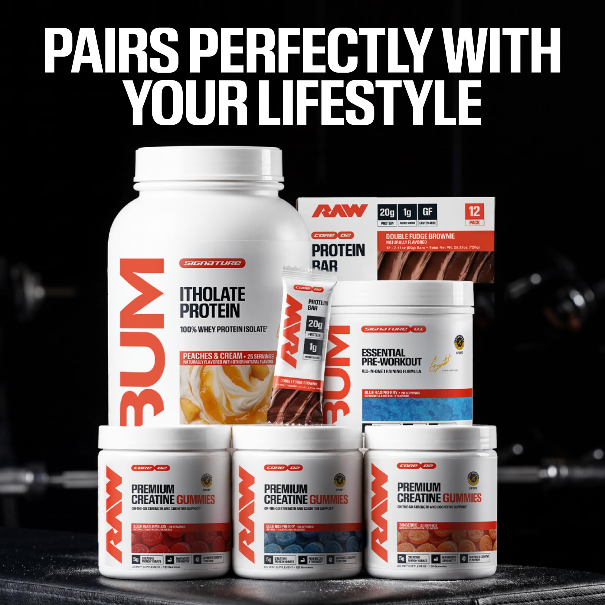 RAW Creatine Gummies open package with gummies visible