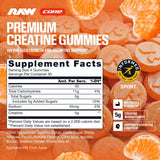 RAW Creatine Gummies side view with serving size