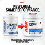RAW Creatine Plus Blue Raspberry powder scoop