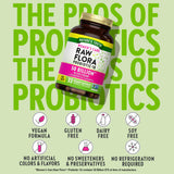 Raw Flora Women's Probiotic 50 Billion CFU capsule on a wooden table