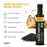 RAWYA Black Seed Oil glass bottle side view