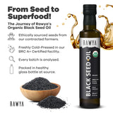 RAWYA Black Seed Oil glass bottle side view