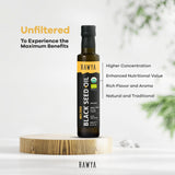 RAWYA Black Seed Oil in a kitchen setting