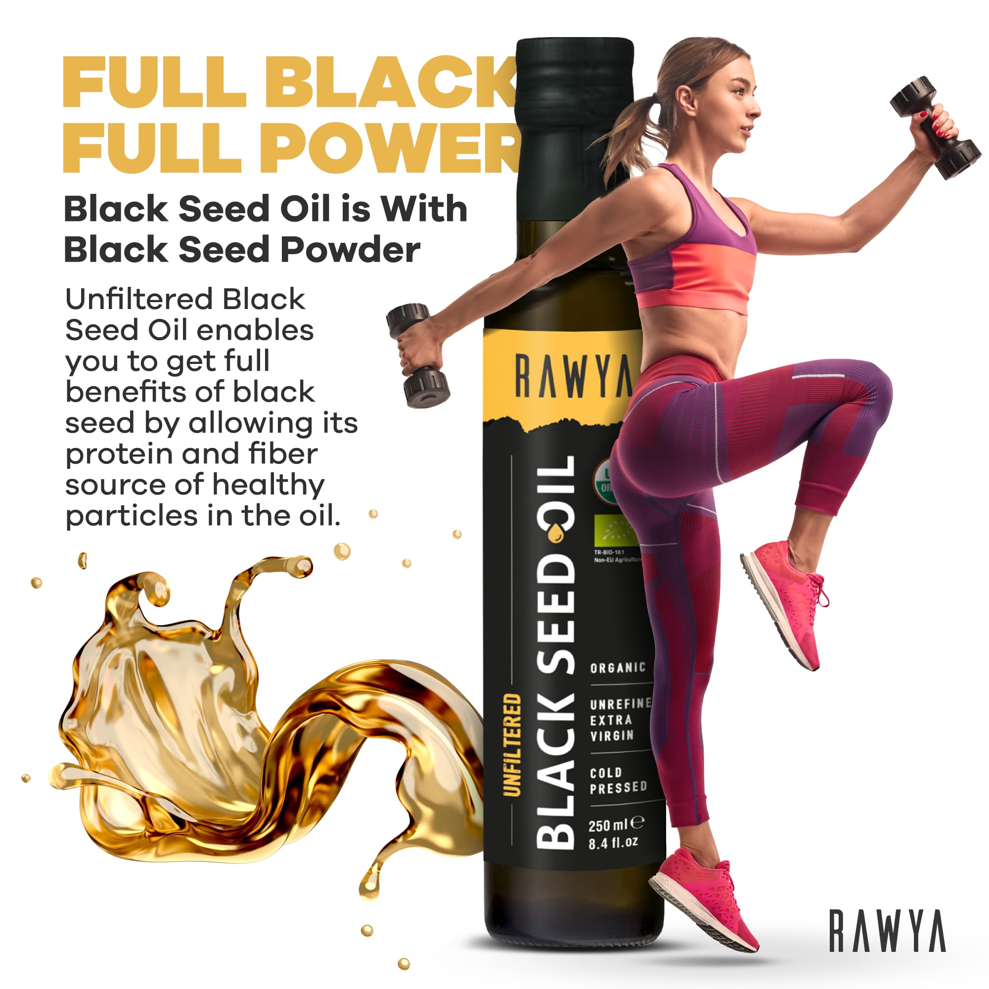 RAWYA Black Seed Oil packaging details