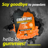 Razuhu Creatine Monohydrate Gummies on a gym bag