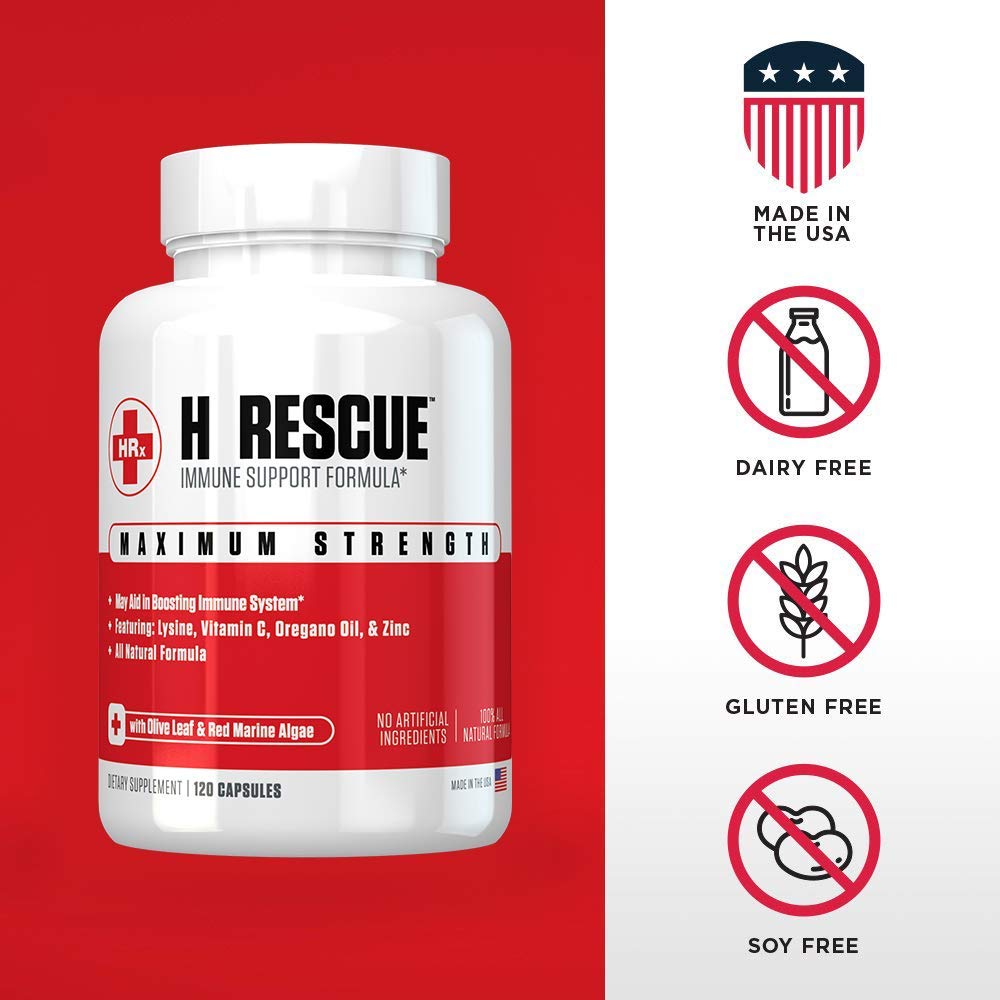 Re+Gen Nutrition H Rescue daily wellness Support Formula bottle with natural background