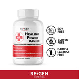 Re+Gen Nutrition Healing Power Vanish supplement bottle back view