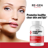 Re+Gen Nutrition L-Lysine daily wellness Support Formula capsules on a table