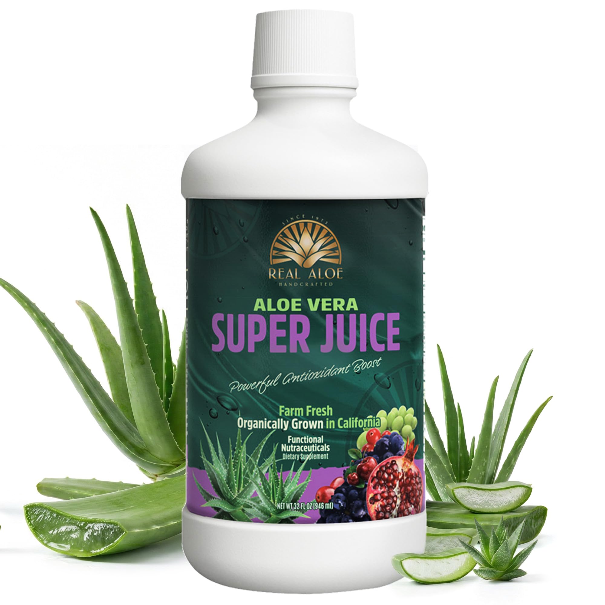 Real Aloe Organic Aloe Vera Juice 998g front view