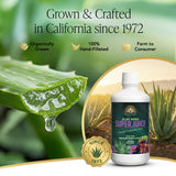Real Aloe Organic Aloe Vera Juice label close-up