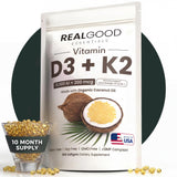 REAL GOOD ESSENTIALS Vitamin D3 K2 softgels front view