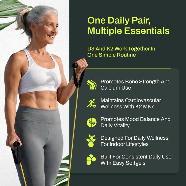 REAL GOOD ESSENTIALS Vitamin D3 K2 softgels side view