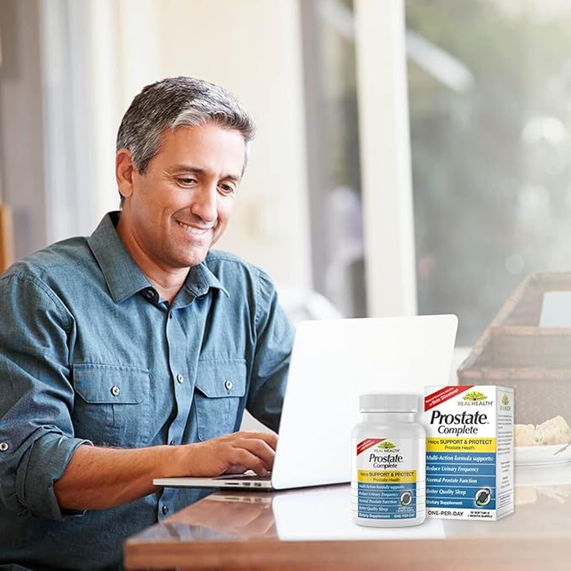 Real Health Saw Palmetto Prostate Health Supplement softgel close-up
