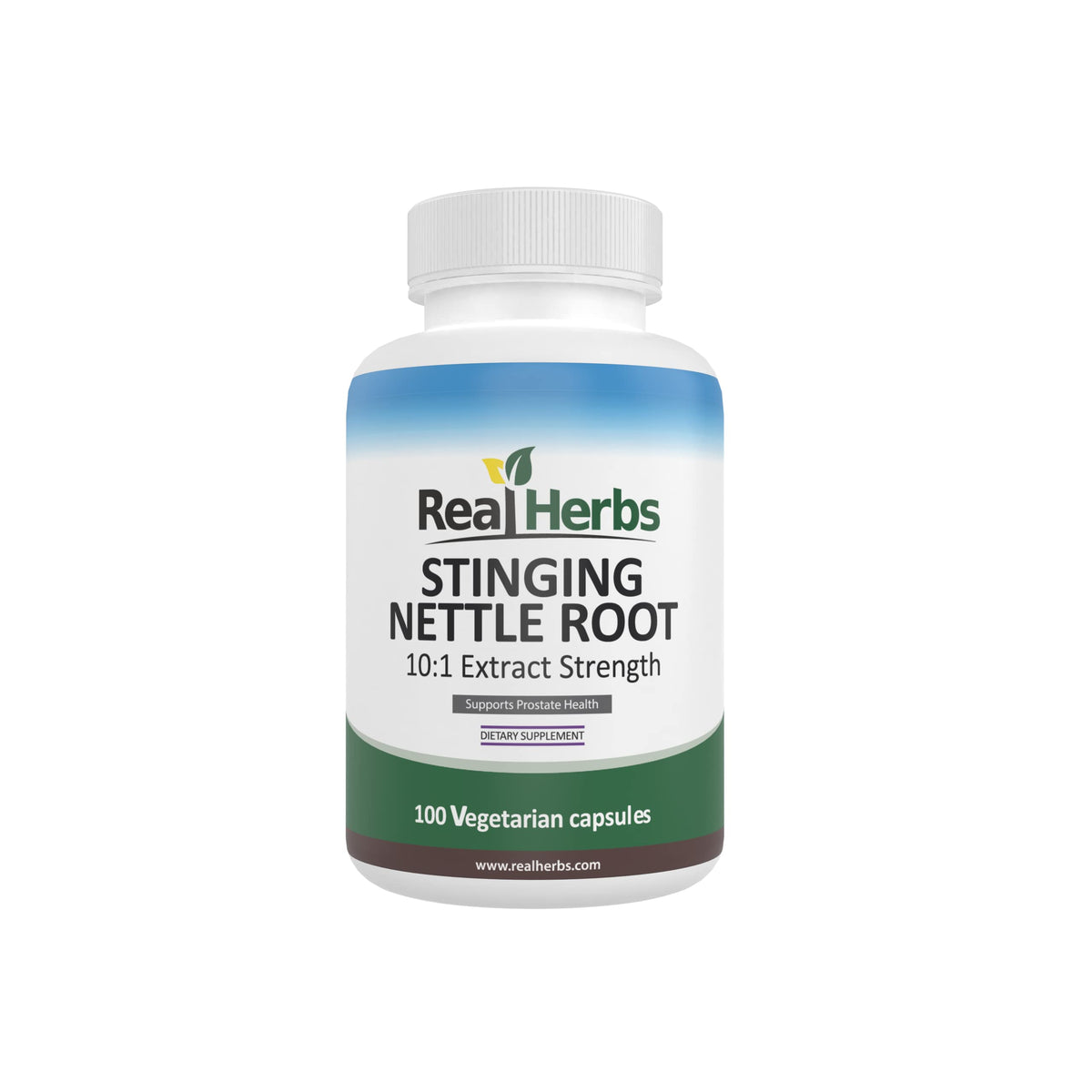 Real Herbs Stinging Nettle Root Extract 750mg bottle front view