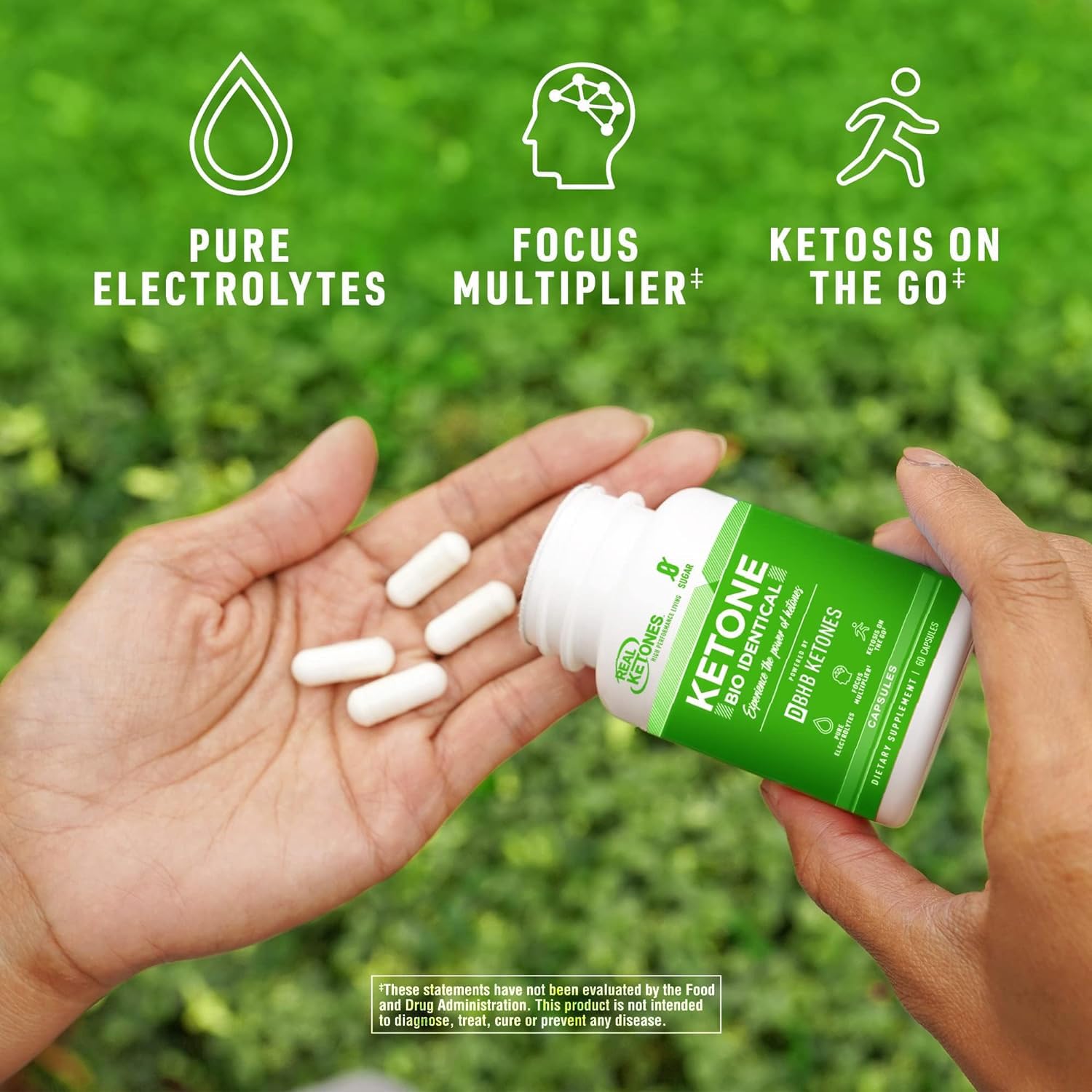 Real Ketones 7-Keto Supplement 50g side view