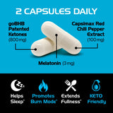 Real Ketones Nighttime Keto BHB Capsules open bottle showing capsules