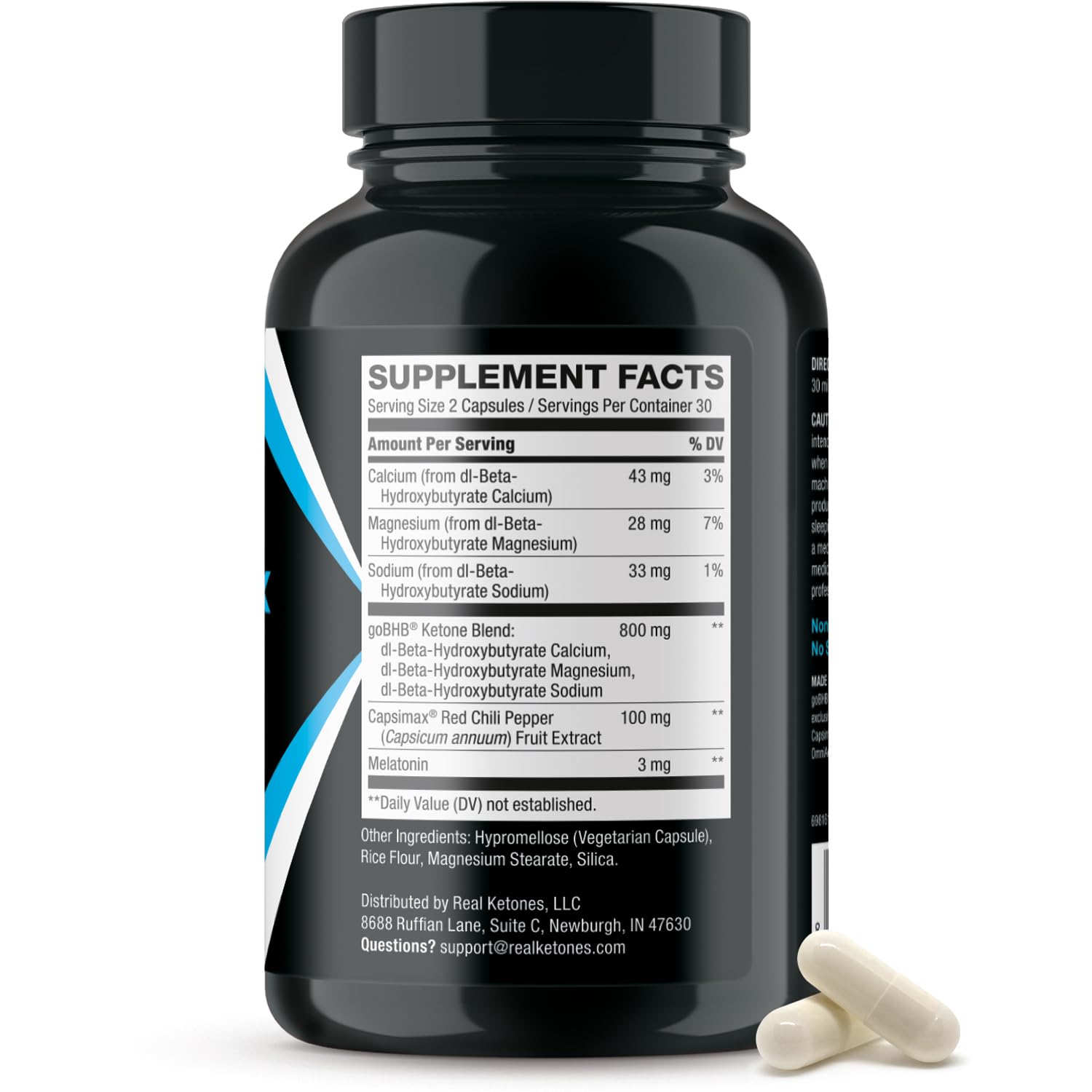 Real Ketones Nighttime Keto BHB Capsules with a keto diet book