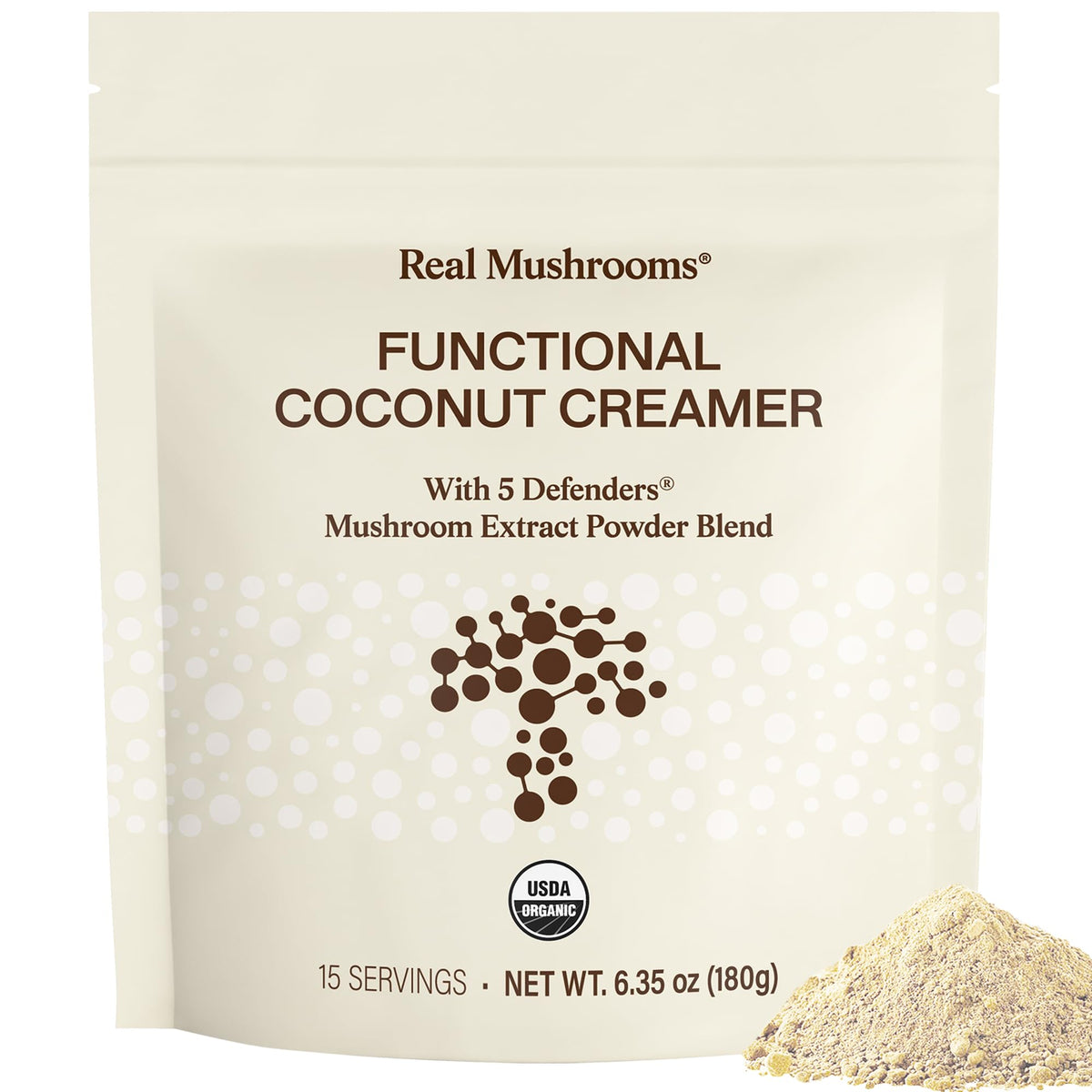Real Mushrooms Coconut Creamer 192g front view