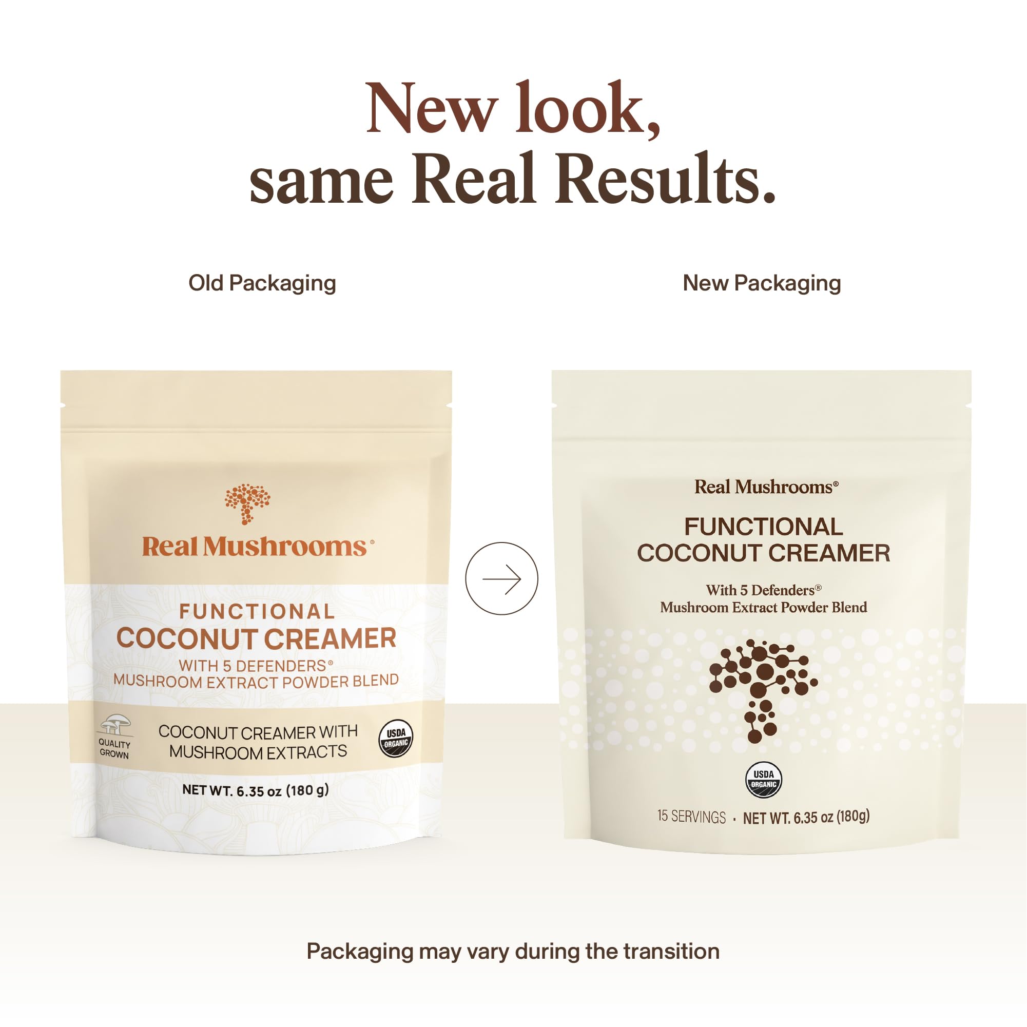 Real Mushrooms Coconut Creamer packaging side view