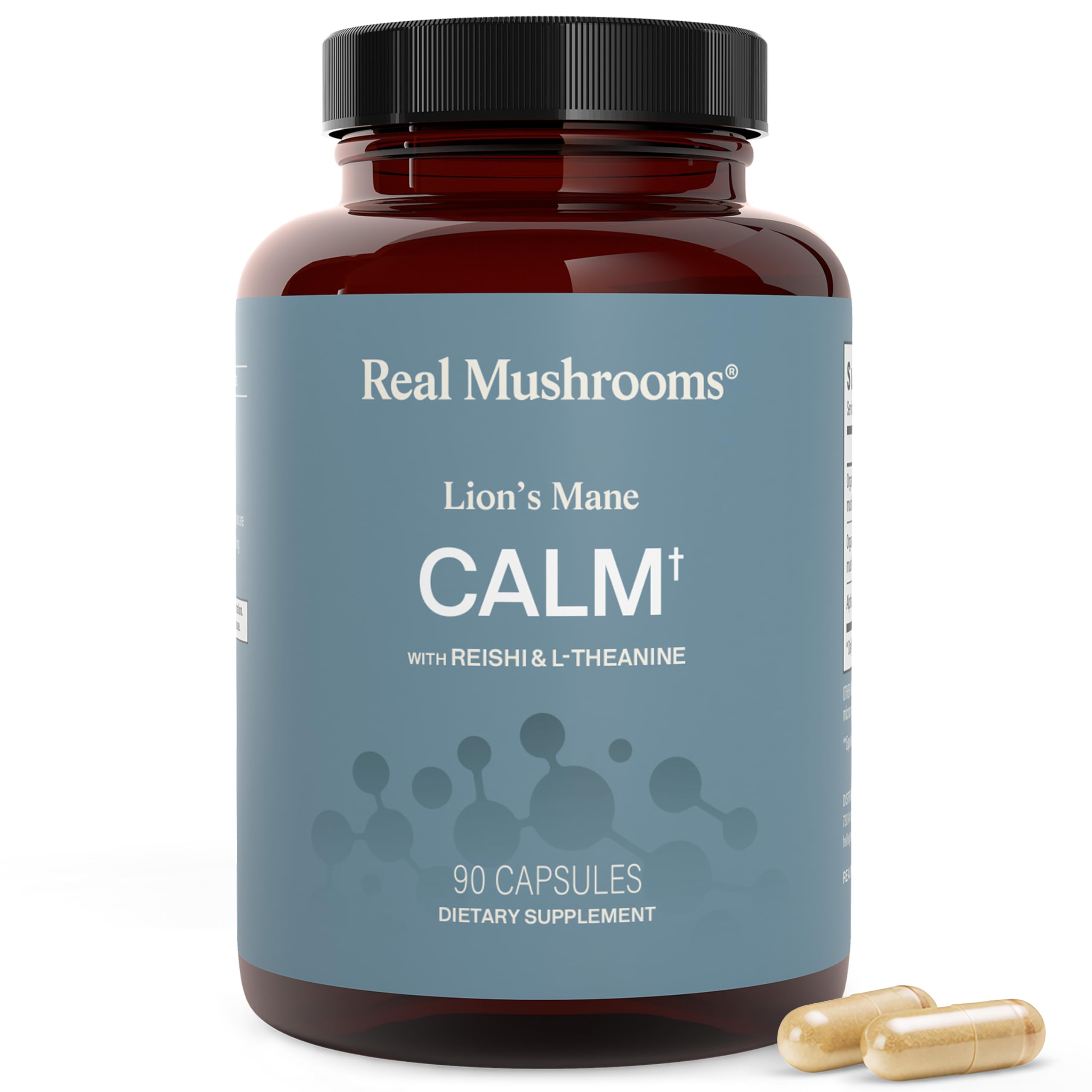 Real Mushrooms Lion’s Mane Calm supplement bottle front view