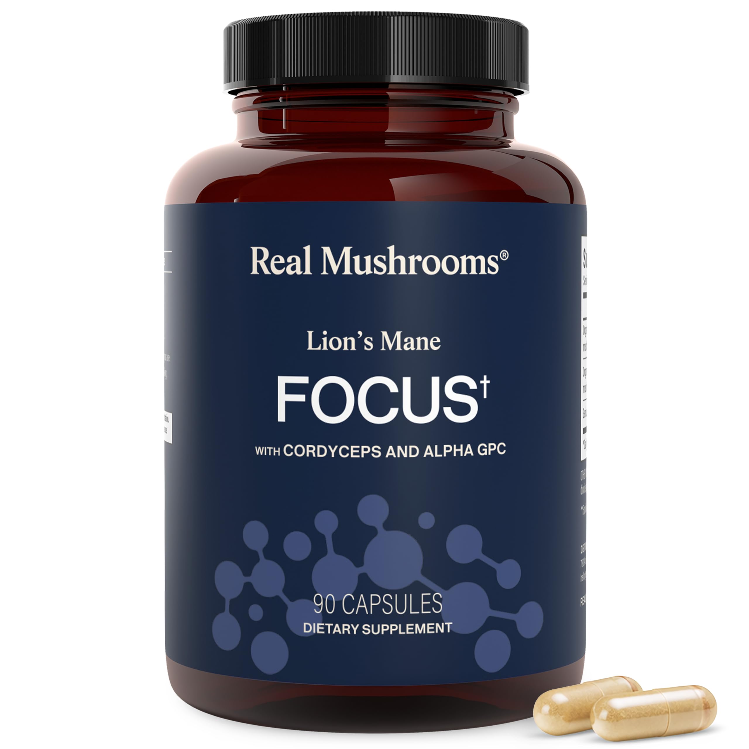 Real Mushrooms Lion's Mane Focus supplement front view