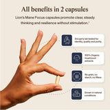 Real Mushrooms Lion's Mane Focus supplement label close-up