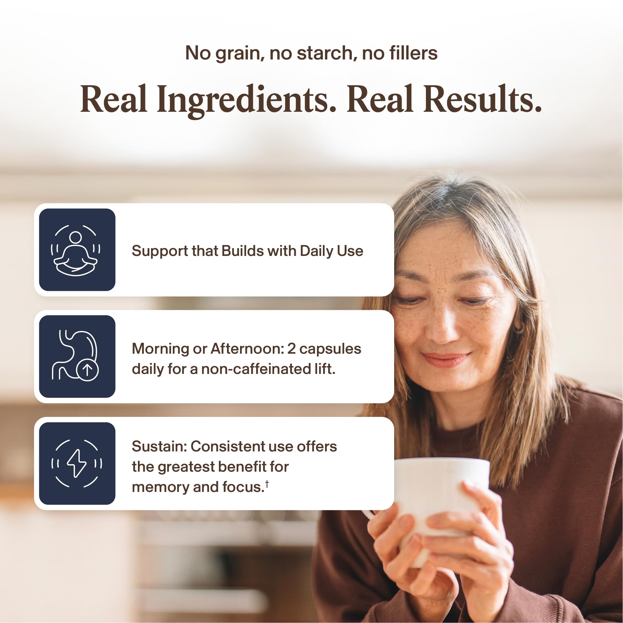 Real Mushrooms Lion's Mane Focus supplement lifestyle scene
