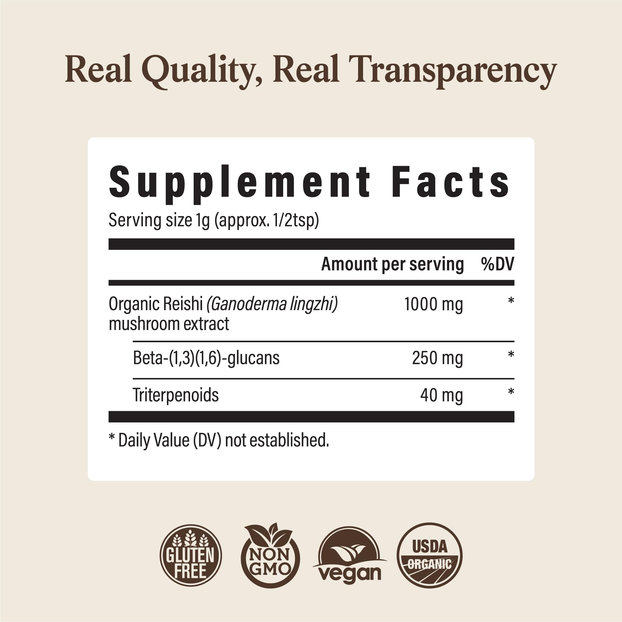 Real Mushrooms Red Reishi Mushroom Extract in a cup of tea
