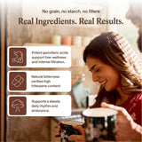 Real Mushrooms Red Reishi Mushroom Extract scoop with powder