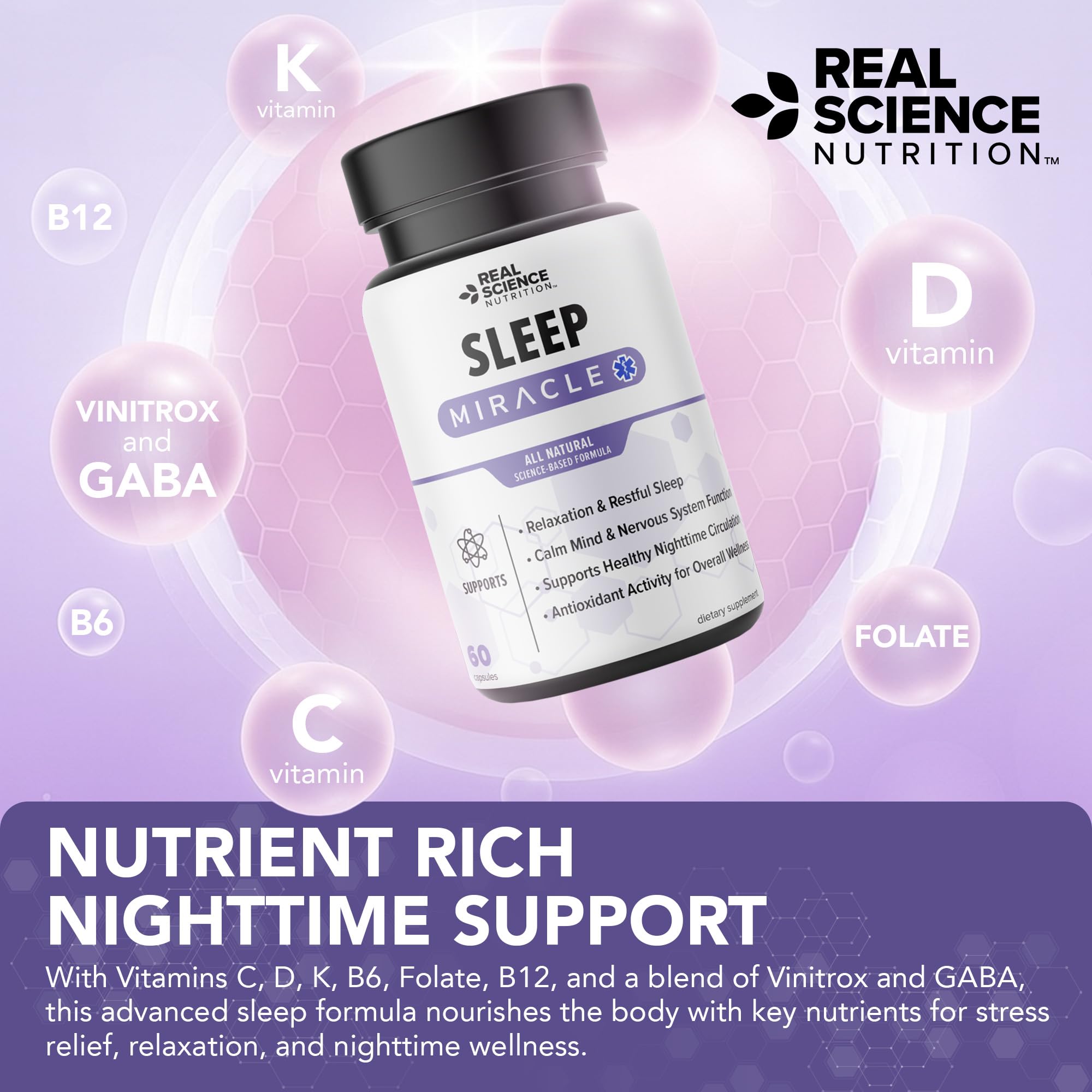 Real Science Nutrition Sleep Miracle capsule in hand