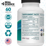 Real Science Nutrition Tremanol Essential Tremor Support 200g with a glass of water