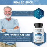 Real Science Nutrition Tremor Miracle Capsules on a kitchen counter