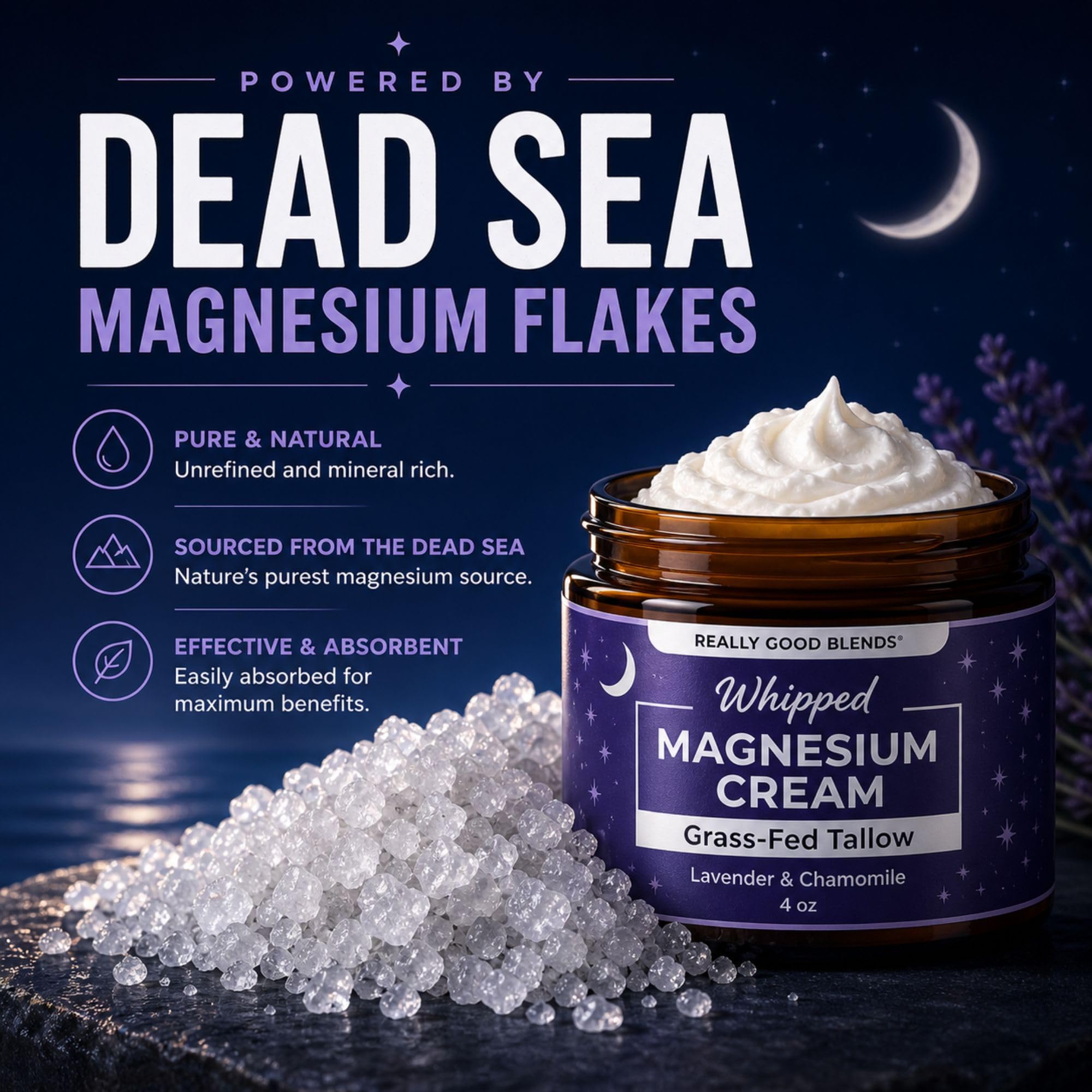 Really Good Blends Magnesium Cream jar with natural background
