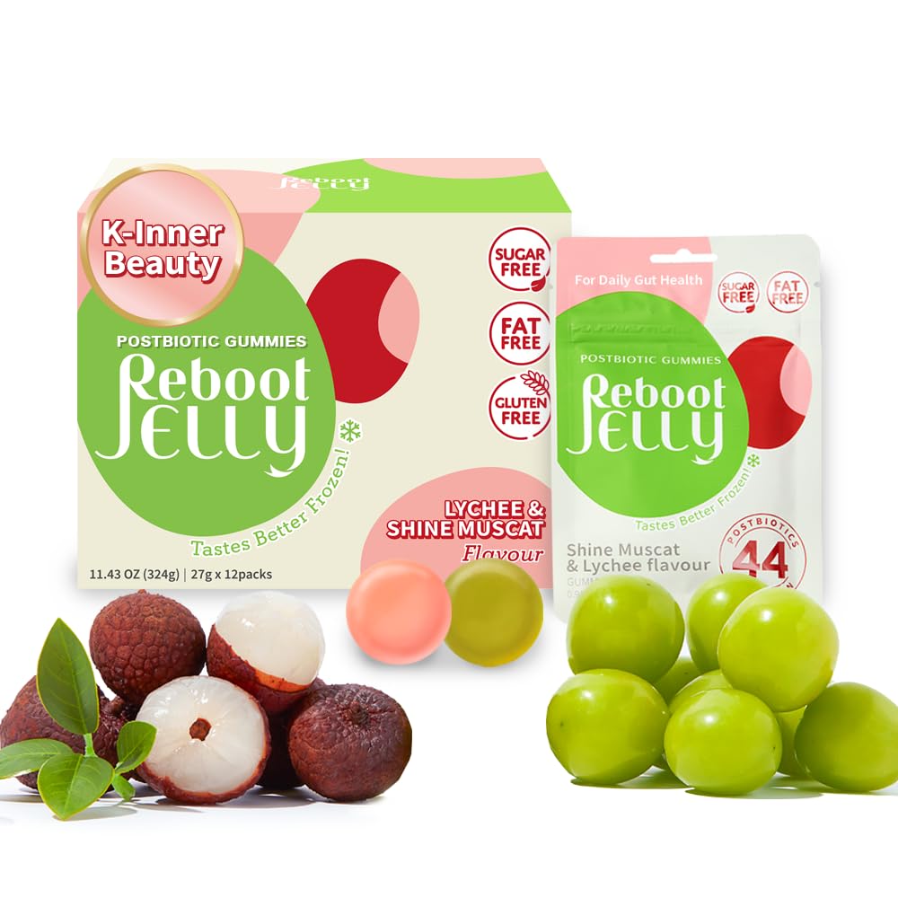 RebootJelly Prebiotic Gummies 324g front view with packaging