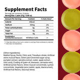 RebootJelly Prebiotic Gummies 324g nutrition information on package