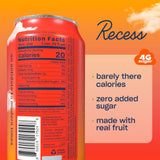Recess Magnesium Sparkling Water back view with ingredients list