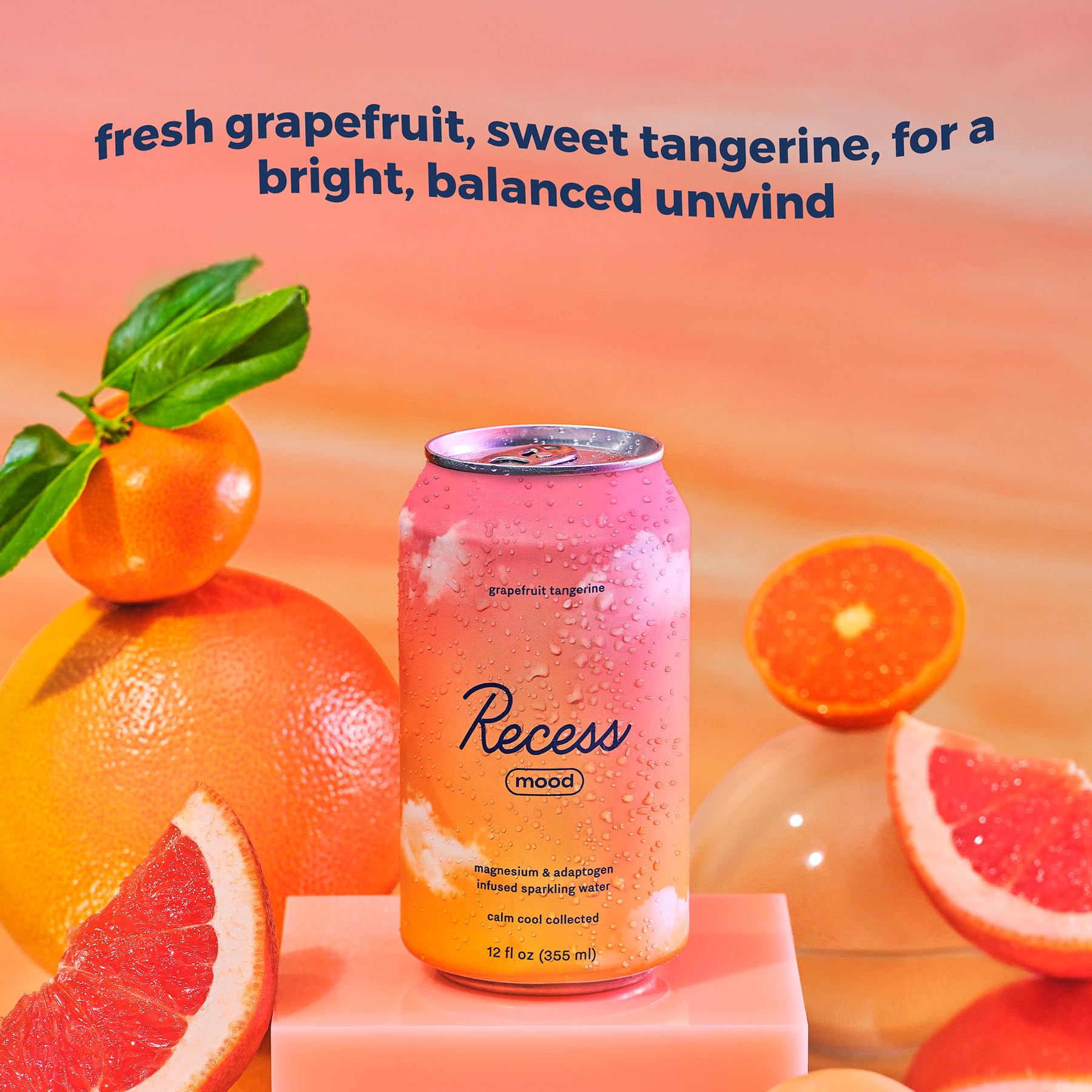 Recess Magnesium Sparkling Water can back view with nutritional information