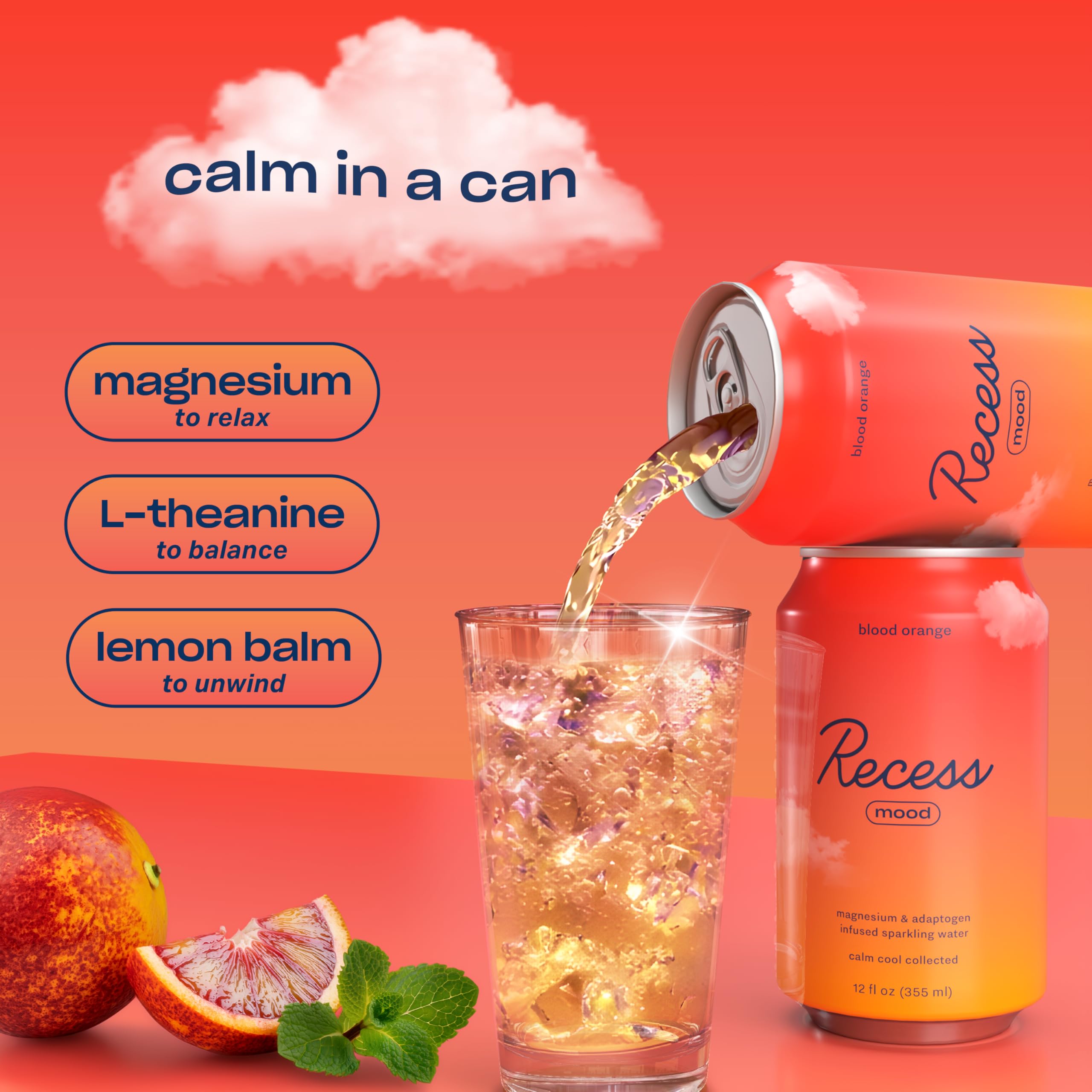 Recess Magnesium Sparkling Water close-up of can