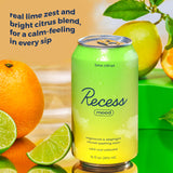 Recess Mood Lime Citrus Sparkling Water can with lime slices