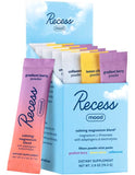 Recess Mood Powder Sampler Box front view with gradient berry and lemon citrus flavours