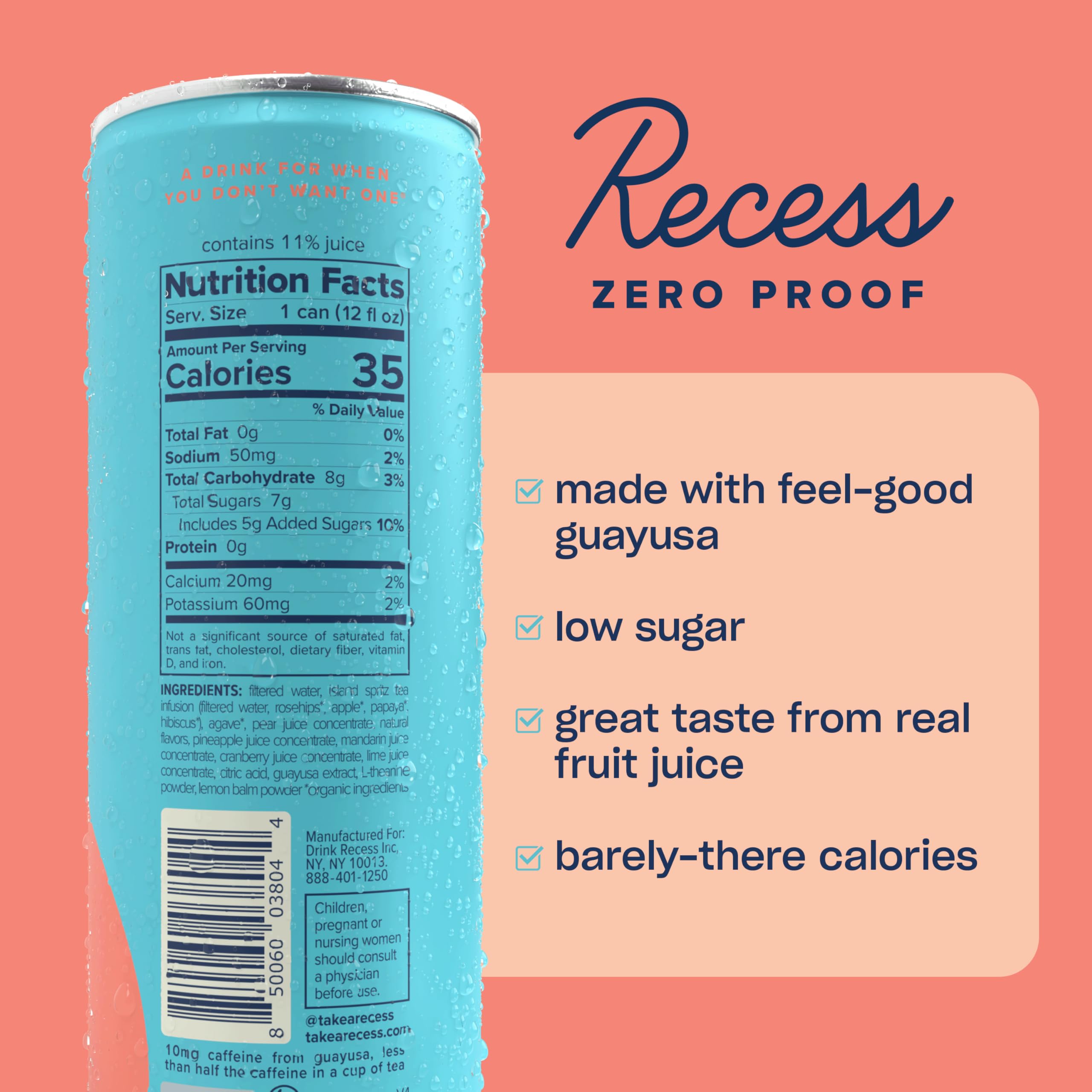 Recess Pineapple Coconut Mocktail packaging side view