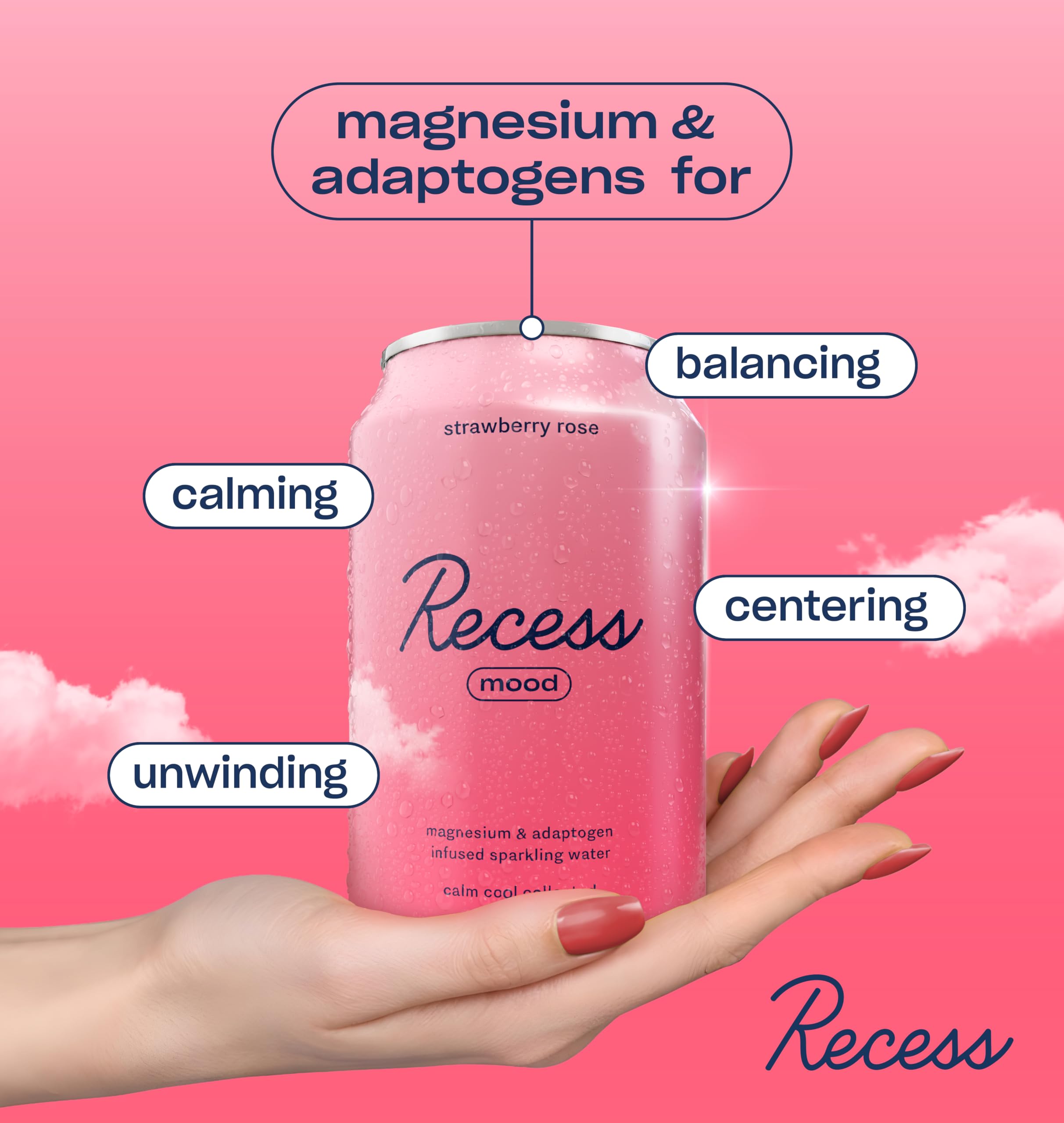 Recess Raspberry Lemon flavour sparkling water can