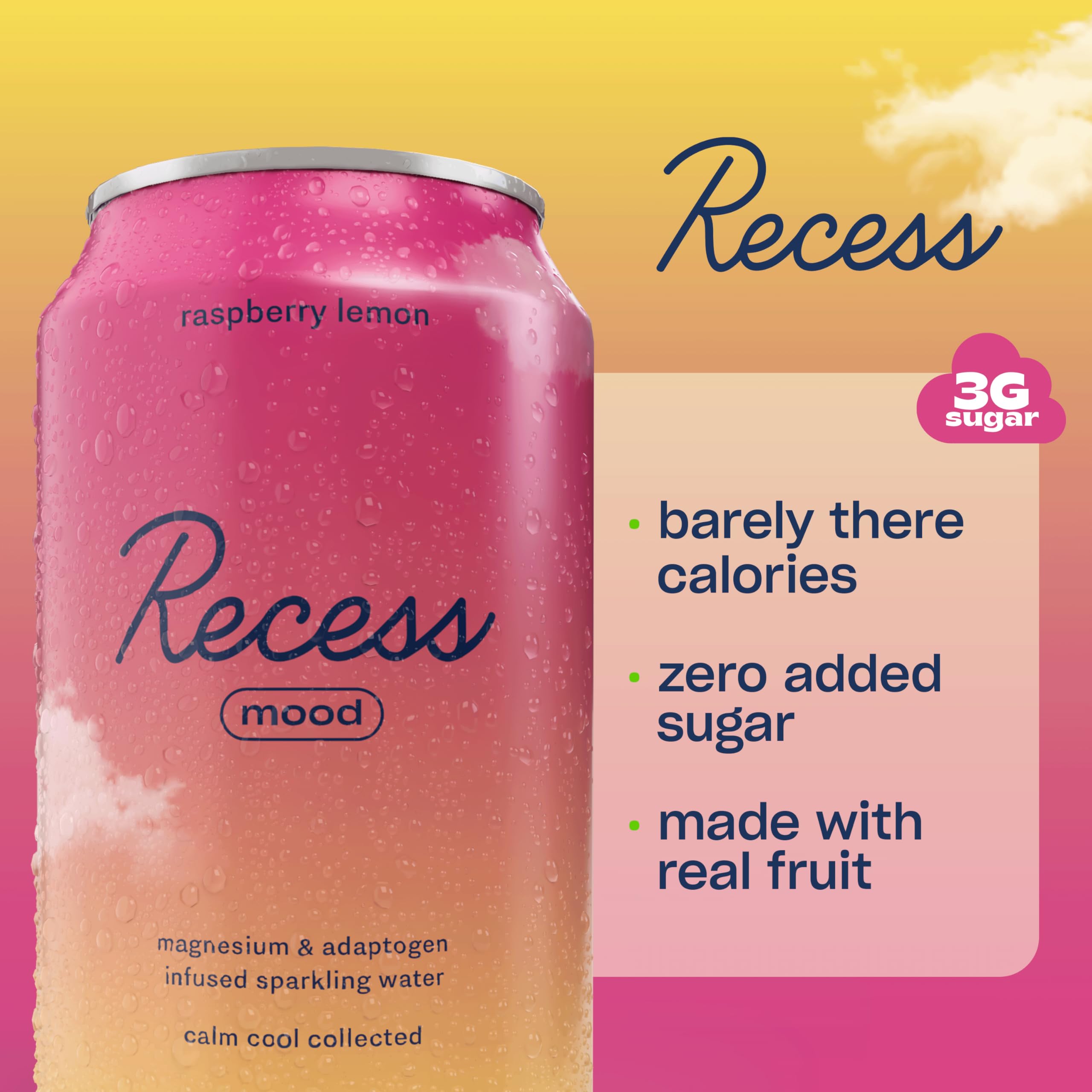 Recess Strawberry Rose flavour sparkling water can