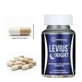 Red Natura Levius Night herbal supplement side view showing capsule details