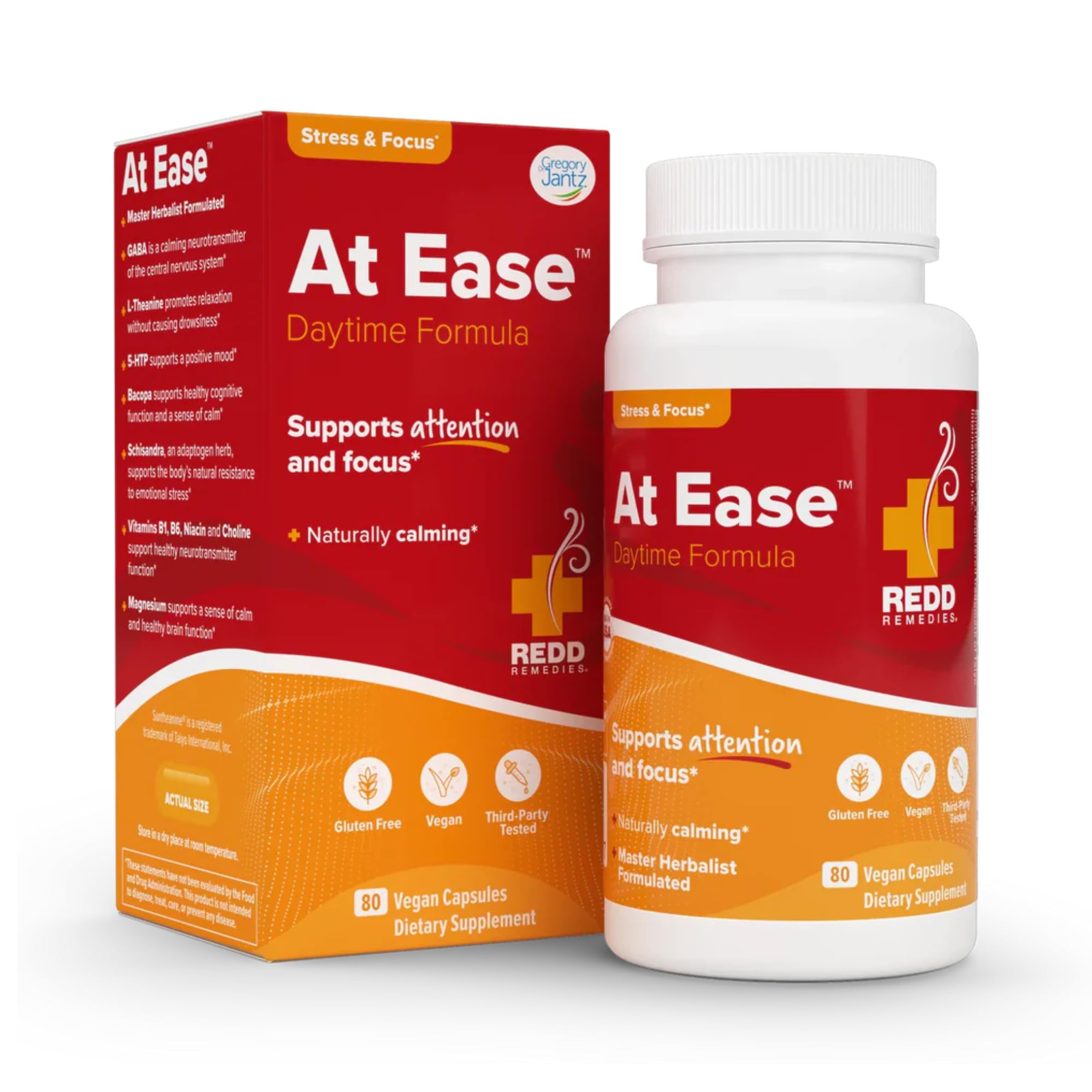 Redd Remedies At Ease 80 Vegan Capsules front view